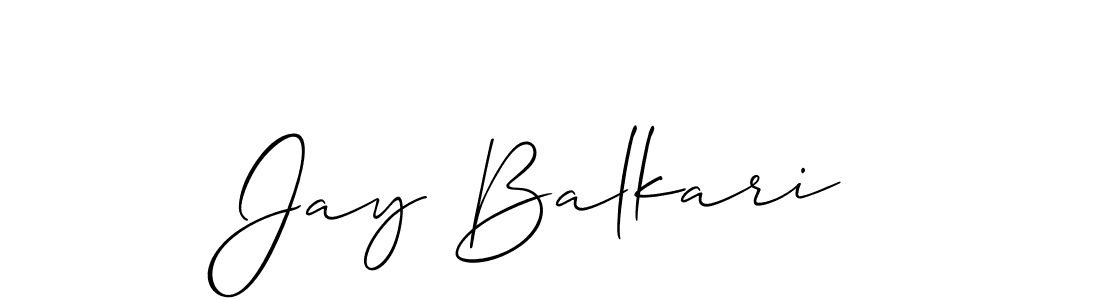Design your own signature with our free online signature maker. With this signature software, you can create a handwritten (Allison_Script) signature for name Jay Balkari. Jay Balkari signature style 2 images and pictures png