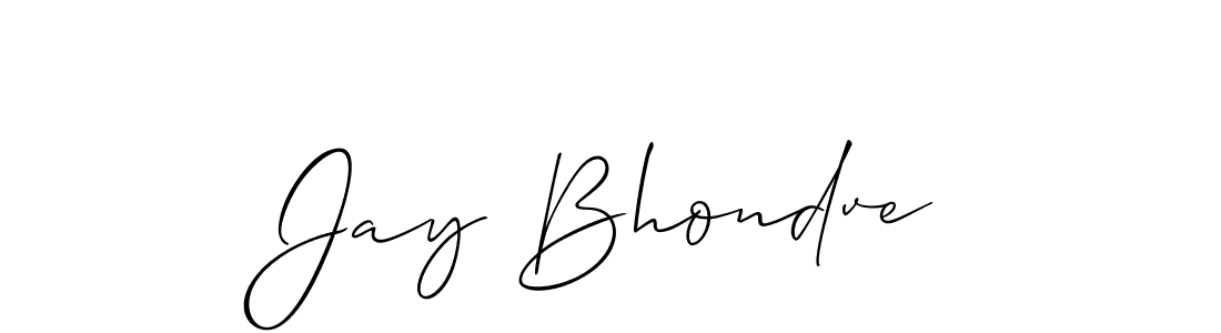 Use a signature maker to create a handwritten signature online. With this signature software, you can design (Allison_Script) your own signature for name Jay Bhondve. Jay Bhondve signature style 2 images and pictures png