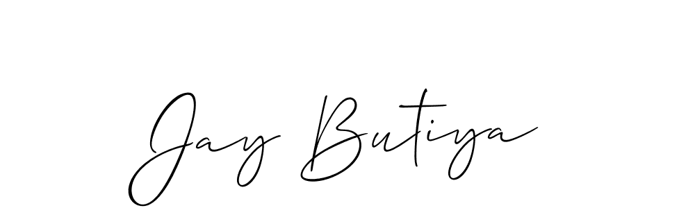 Allison_Script is a professional signature style that is perfect for those who want to add a touch of class to their signature. It is also a great choice for those who want to make their signature more unique. Get Jay Butiya name to fancy signature for free. Jay Butiya signature style 2 images and pictures png