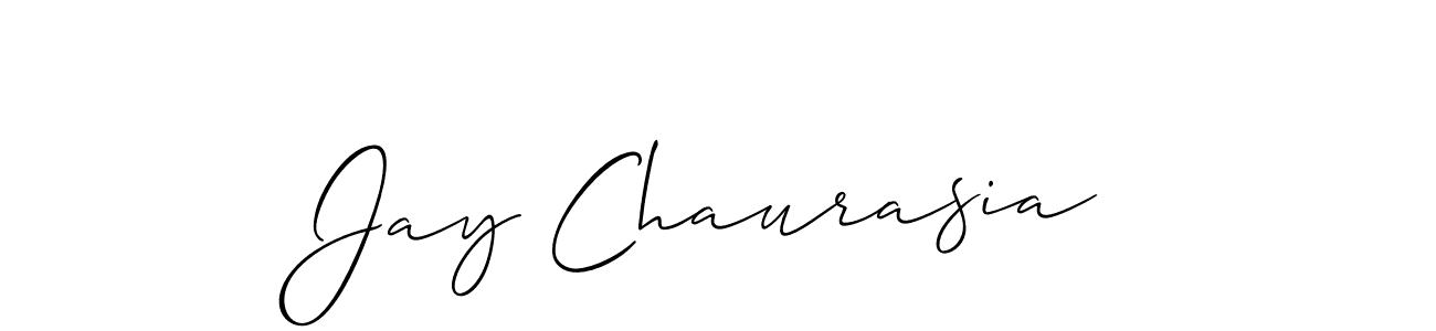 How to make Jay Chaurasia name signature. Use Allison_Script style for creating short signs online. This is the latest handwritten sign. Jay Chaurasia signature style 2 images and pictures png