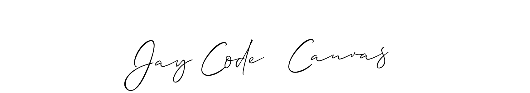 Make a beautiful signature design for name Jay Code   Canvas. With this signature (Allison_Script) style, you can create a handwritten signature for free. Jay Code   Canvas signature style 2 images and pictures png