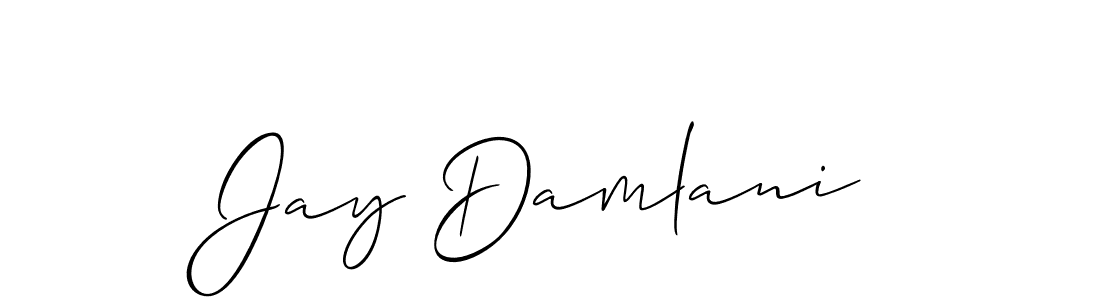How to make Jay Damlani name signature. Use Allison_Script style for creating short signs online. This is the latest handwritten sign. Jay Damlani signature style 2 images and pictures png