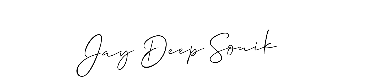 It looks lik you need a new signature style for name Jay Deep Sonik. Design unique handwritten (Allison_Script) signature with our free signature maker in just a few clicks. Jay Deep Sonik signature style 2 images and pictures png