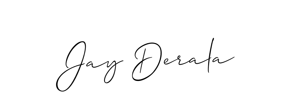 Make a beautiful signature design for name Jay Derala. With this signature (Allison_Script) style, you can create a handwritten signature for free. Jay Derala signature style 2 images and pictures png