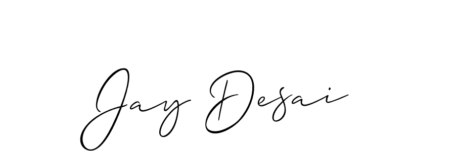 How to make Jay Desai name signature. Use Allison_Script style for creating short signs online. This is the latest handwritten sign. Jay Desai signature style 2 images and pictures png