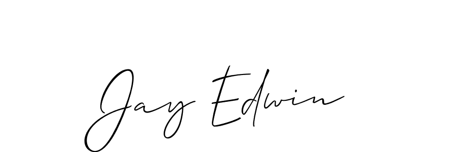 The best way (Allison_Script) to make a short signature is to pick only two or three words in your name. The name Jay Edwin include a total of six letters. For converting this name. Jay Edwin signature style 2 images and pictures png