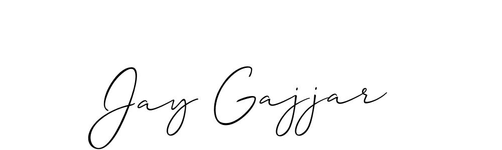 The best way (Allison_Script) to make a short signature is to pick only two or three words in your name. The name Jay Gajjar include a total of six letters. For converting this name. Jay Gajjar signature style 2 images and pictures png