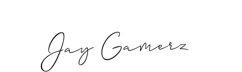 Create a beautiful signature design for name Jay Gamerz. With this signature (Allison_Script) fonts, you can make a handwritten signature for free. Jay Gamerz signature style 2 images and pictures png