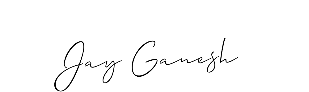 Make a beautiful signature design for name Jay Ganesh. With this signature (Allison_Script) style, you can create a handwritten signature for free. Jay Ganesh signature style 2 images and pictures png