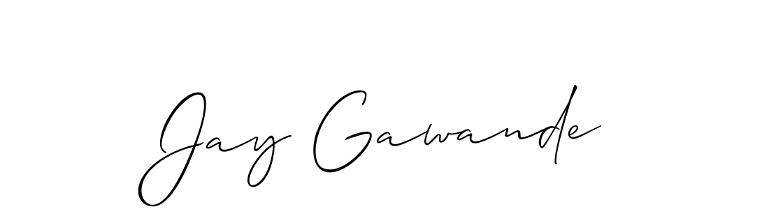 Create a beautiful signature design for name Jay Gawande. With this signature (Allison_Script) fonts, you can make a handwritten signature for free. Jay Gawande signature style 2 images and pictures png