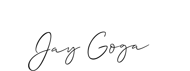 How to Draw Jay Goga signature style? Allison_Script is a latest design signature styles for name Jay Goga. Jay Goga signature style 2 images and pictures png