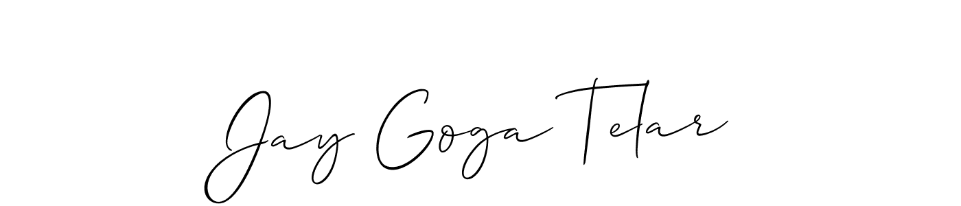 It looks lik you need a new signature style for name Jay Goga Telar. Design unique handwritten (Allison_Script) signature with our free signature maker in just a few clicks. Jay Goga Telar signature style 2 images and pictures png