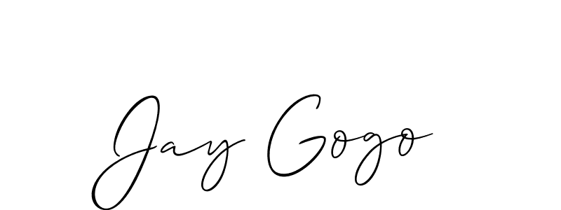 Create a beautiful signature design for name Jay Gogo. With this signature (Allison_Script) fonts, you can make a handwritten signature for free. Jay Gogo signature style 2 images and pictures png