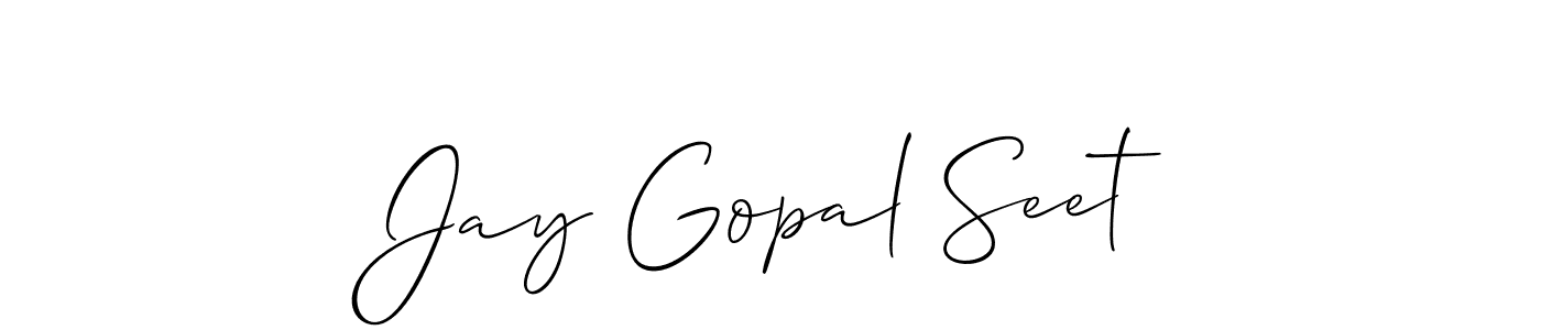 Also we have Jay Gopal Seet name is the best signature style. Create professional handwritten signature collection using Allison_Script autograph style. Jay Gopal Seet signature style 2 images and pictures png