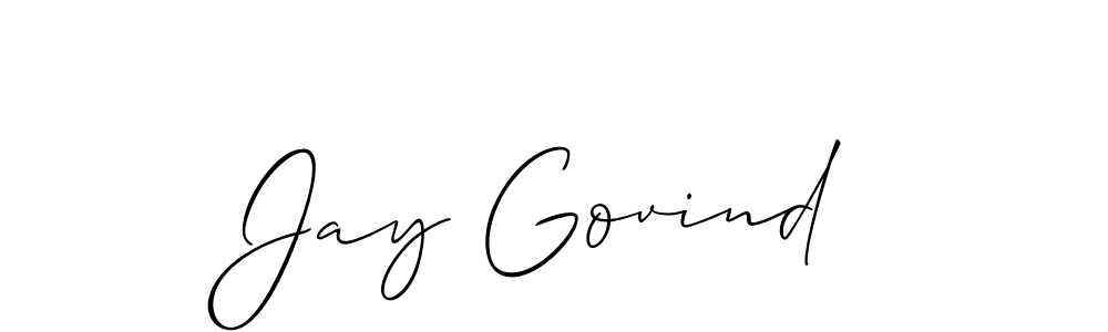 Also You can easily find your signature by using the search form. We will create Jay Govind name handwritten signature images for you free of cost using Allison_Script sign style. Jay Govind signature style 2 images and pictures png