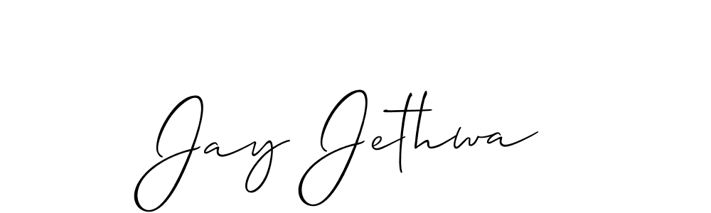 Use a signature maker to create a handwritten signature online. With this signature software, you can design (Allison_Script) your own signature for name Jay Jethwa. Jay Jethwa signature style 2 images and pictures png