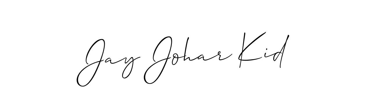 Create a beautiful signature design for name Jay Johar Kid. With this signature (Allison_Script) fonts, you can make a handwritten signature for free. Jay Johar Kid signature style 2 images and pictures png