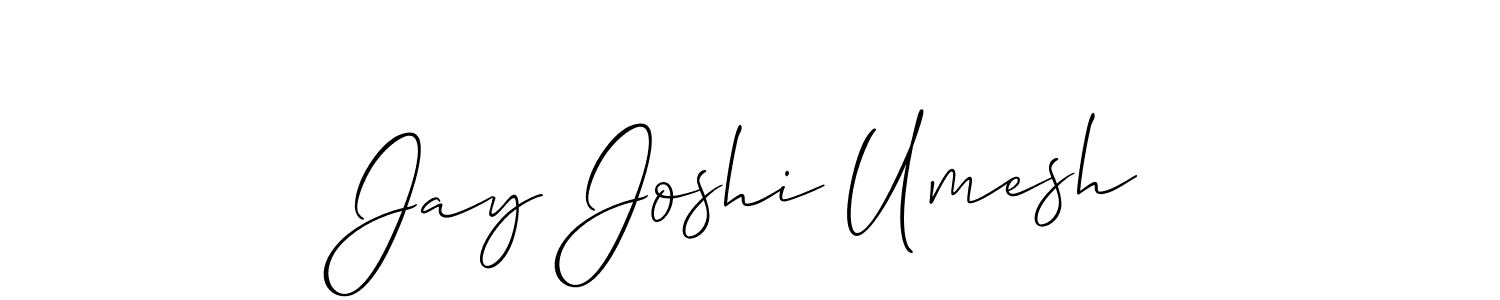 How to make Jay Joshi Umesh name signature. Use Allison_Script style for creating short signs online. This is the latest handwritten sign. Jay Joshi Umesh signature style 2 images and pictures png