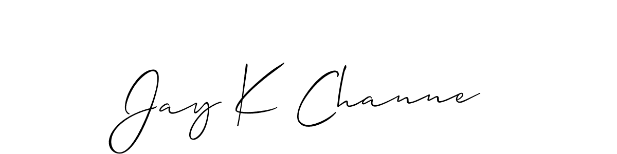 Jay K Channe stylish signature style. Best Handwritten Sign (Allison_Script) for my name. Handwritten Signature Collection Ideas for my name Jay K Channe. Jay K Channe signature style 2 images and pictures png