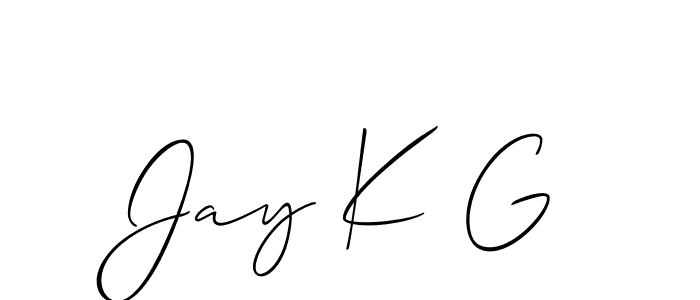 Also You can easily find your signature by using the search form. We will create Jay K G name handwritten signature images for you free of cost using Allison_Script sign style. Jay K G signature style 2 images and pictures png