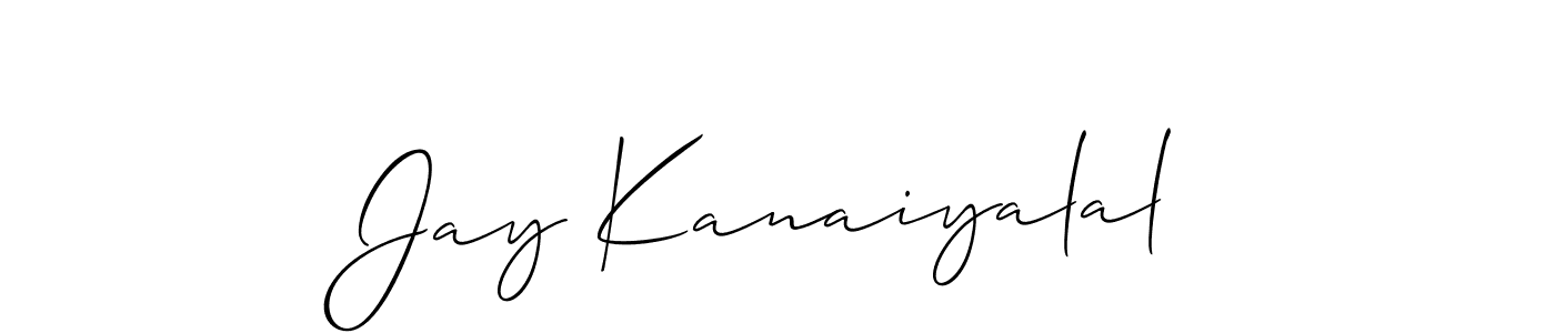 Create a beautiful signature design for name Jay Kanaiyalal. With this signature (Allison_Script) fonts, you can make a handwritten signature for free. Jay Kanaiyalal signature style 2 images and pictures png