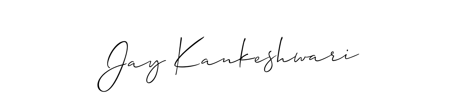Jay Kankeshwari stylish signature style. Best Handwritten Sign (Allison_Script) for my name. Handwritten Signature Collection Ideas for my name Jay Kankeshwari. Jay Kankeshwari signature style 2 images and pictures png