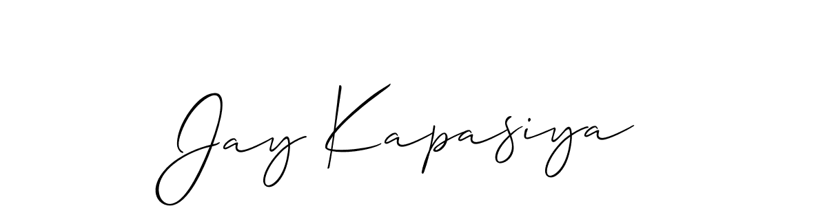 Design your own signature with our free online signature maker. With this signature software, you can create a handwritten (Allison_Script) signature for name Jay Kapasiya. Jay Kapasiya signature style 2 images and pictures png