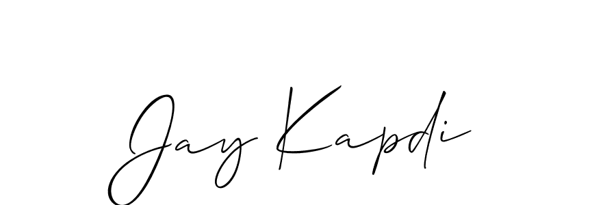 Design your own signature with our free online signature maker. With this signature software, you can create a handwritten (Allison_Script) signature for name Jay Kapdi. Jay Kapdi signature style 2 images and pictures png