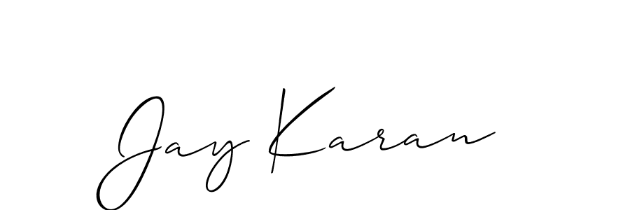 Design your own signature with our free online signature maker. With this signature software, you can create a handwritten (Allison_Script) signature for name Jay Karan. Jay Karan signature style 2 images and pictures png