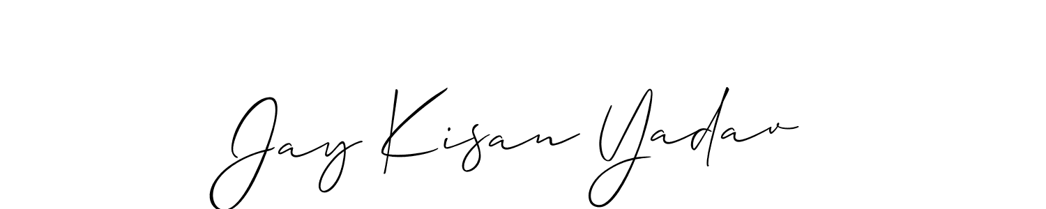Also You can easily find your signature by using the search form. We will create Jay Kisan Yadav name handwritten signature images for you free of cost using Allison_Script sign style. Jay Kisan Yadav signature style 2 images and pictures png
