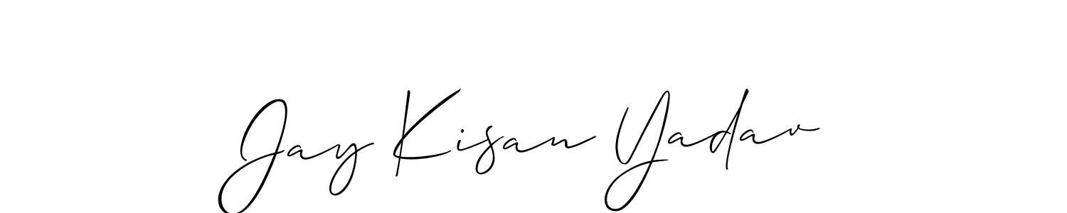 Also You can easily find your signature by using the search form. We will create Jay Kisan Yadav name handwritten signature images for you free of cost using Allison_Script sign style. Jay Kisan Yadav signature style 2 images and pictures png