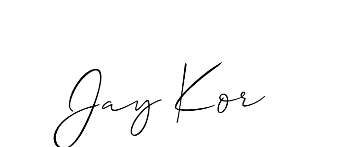 You should practise on your own different ways (Allison_Script) to write your name (Jay Kor) in signature. don't let someone else do it for you. Jay Kor signature style 2 images and pictures png