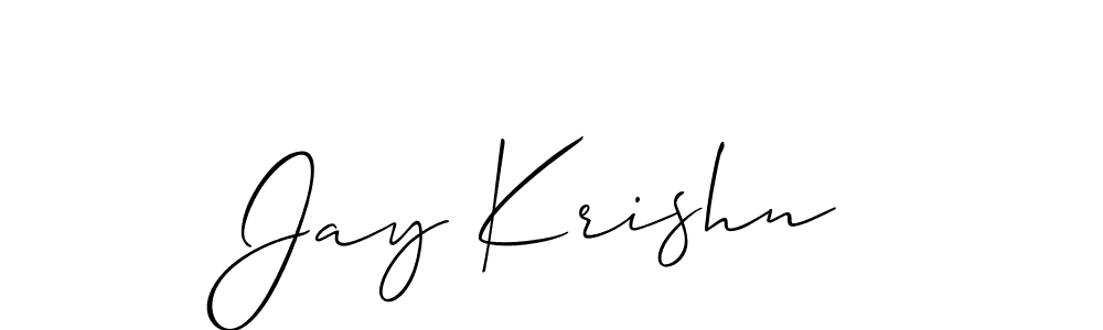 Use a signature maker to create a handwritten signature online. With this signature software, you can design (Allison_Script) your own signature for name Jay Krishn. Jay Krishn signature style 2 images and pictures png