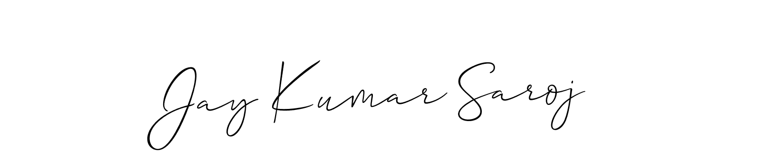 How to make Jay Kumar Saroj name signature. Use Allison_Script style for creating short signs online. This is the latest handwritten sign. Jay Kumar Saroj signature style 2 images and pictures png