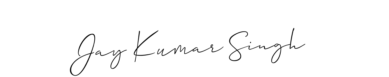 if you are searching for the best signature style for your name Jay Kumar Singh. so please give up your signature search. here we have designed multiple signature styles  using Allison_Script. Jay Kumar Singh signature style 2 images and pictures png