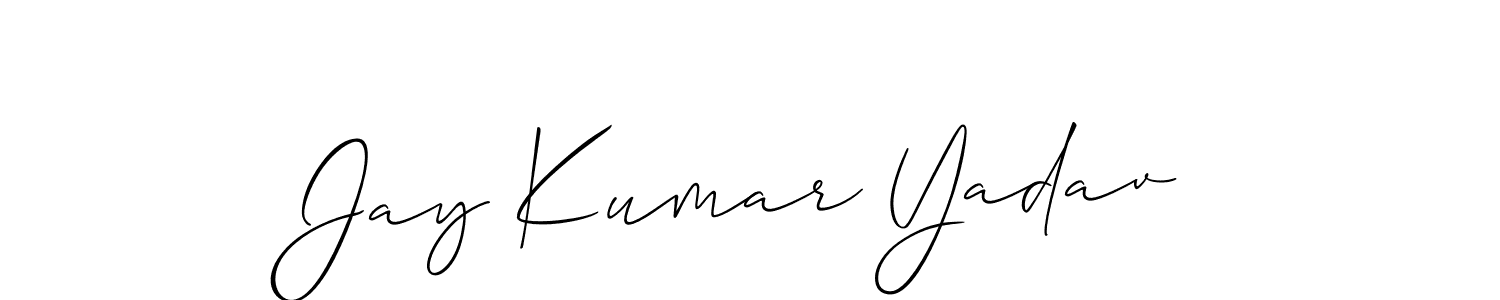 You should practise on your own different ways (Allison_Script) to write your name (Jay Kumar Yadav) in signature. don't let someone else do it for you. Jay Kumar Yadav signature style 2 images and pictures png