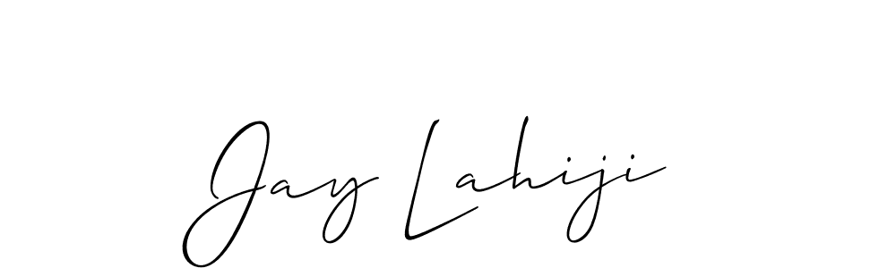 Create a beautiful signature design for name Jay Lahiji. With this signature (Allison_Script) fonts, you can make a handwritten signature for free. Jay Lahiji signature style 2 images and pictures png