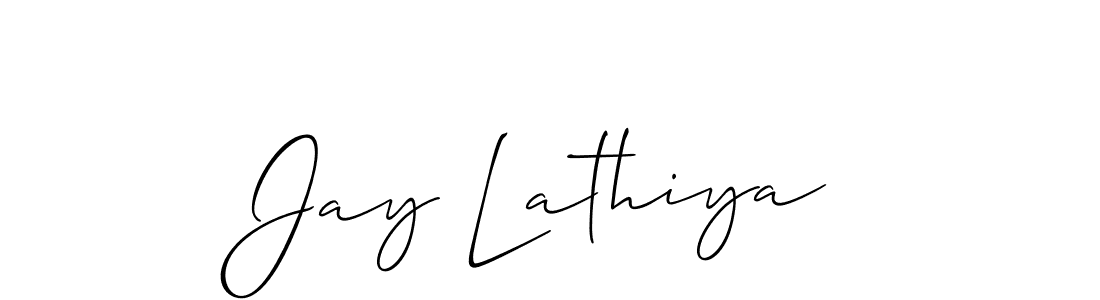 Use a signature maker to create a handwritten signature online. With this signature software, you can design (Allison_Script) your own signature for name Jay Lathiya. Jay Lathiya signature style 2 images and pictures png