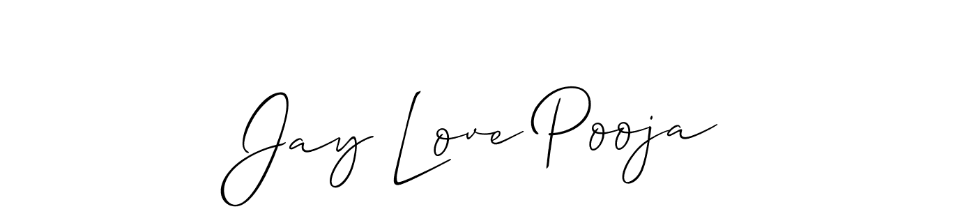 Also You can easily find your signature by using the search form. We will create Jay Love Pooja name handwritten signature images for you free of cost using Allison_Script sign style. Jay Love Pooja signature style 2 images and pictures png