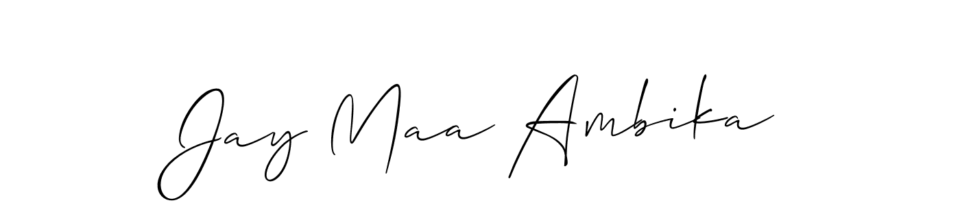 Similarly Allison_Script is the best handwritten signature design. Signature creator online .You can use it as an online autograph creator for name Jay Maa Ambika. Jay Maa Ambika signature style 2 images and pictures png