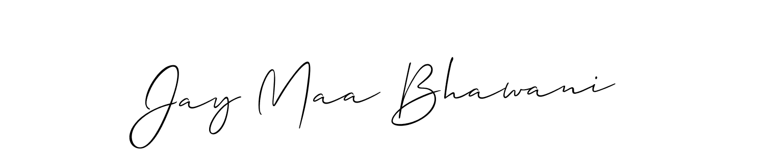 The best way (Allison_Script) to make a short signature is to pick only two or three words in your name. The name Jay Maa Bhawani include a total of six letters. For converting this name. Jay Maa Bhawani signature style 2 images and pictures png