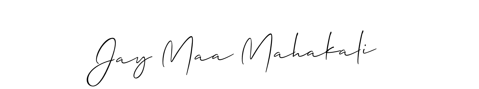 Similarly Allison_Script is the best handwritten signature design. Signature creator online .You can use it as an online autograph creator for name Jay Maa Mahakali. Jay Maa Mahakali signature style 2 images and pictures png