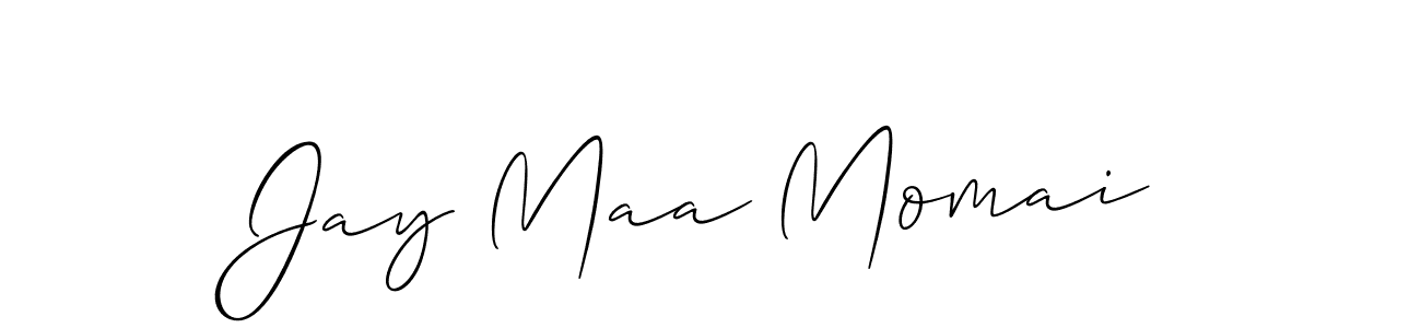 Use a signature maker to create a handwritten signature online. With this signature software, you can design (Allison_Script) your own signature for name Jay Maa Momai. Jay Maa Momai signature style 2 images and pictures png