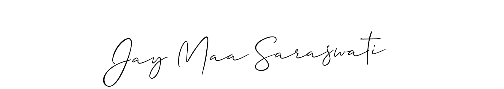 It looks lik you need a new signature style for name Jay Maa Saraswati. Design unique handwritten (Allison_Script) signature with our free signature maker in just a few clicks. Jay Maa Saraswati signature style 2 images and pictures png