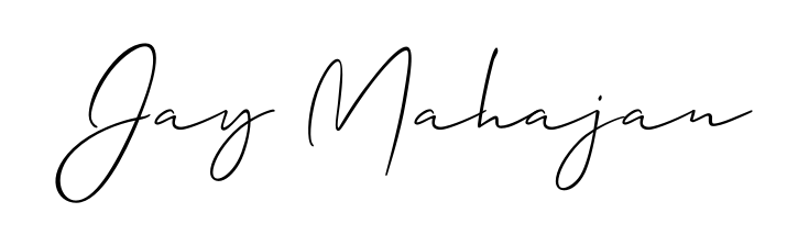 A timeless handwritten aesthetic for Jay Mahajan. The Allison_Script font gives your signature a handcrafted feel with natural curves. Jay Mahajan signature style 2 images and pictures png