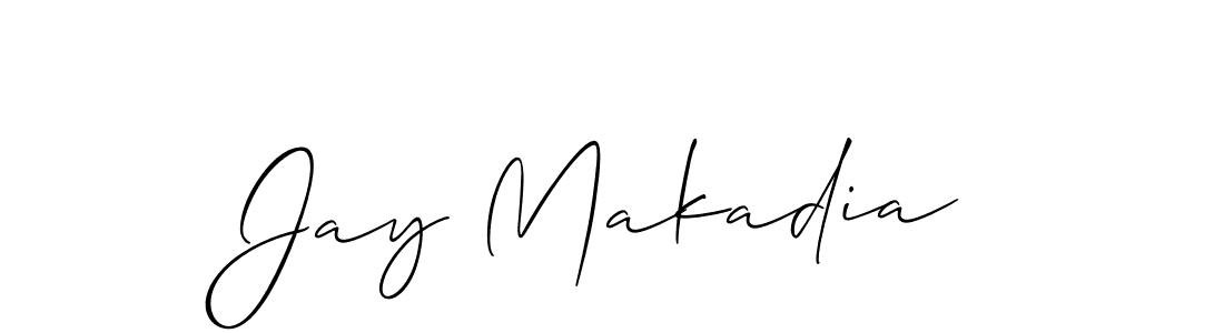 Jay Makadia stylish signature style. Best Handwritten Sign (Allison_Script) for my name. Handwritten Signature Collection Ideas for my name Jay Makadia. Jay Makadia signature style 2 images and pictures png