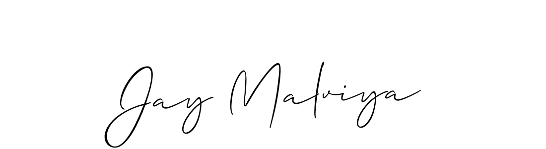 How to make Jay Malviya name signature. Use Allison_Script style for creating short signs online. This is the latest handwritten sign. Jay Malviya signature style 2 images and pictures png