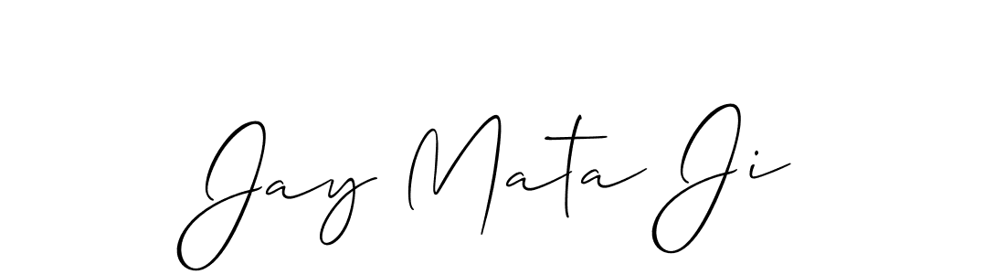 How to make Jay Mata Ji name signature. Use Allison_Script style for creating short signs online. This is the latest handwritten sign. Jay Mata Ji signature style 2 images and pictures png