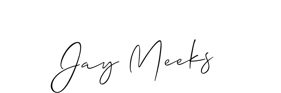 You should practise on your own different ways (Allison_Script) to write your name (Jay Meeks) in signature. don't let someone else do it for you. Jay Meeks signature style 2 images and pictures png