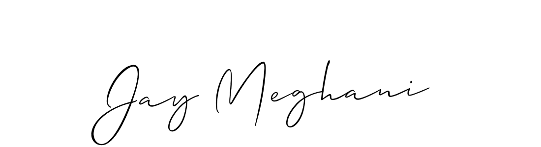 Make a beautiful signature design for name Jay Meghani. With this signature (Allison_Script) style, you can create a handwritten signature for free. Jay Meghani signature style 2 images and pictures png